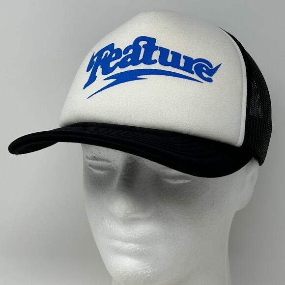 Feature Trucker Hat Cap Black Streetwear Sneaker Culture Mesh Snapback 5 Panel - Picture 9 of 9